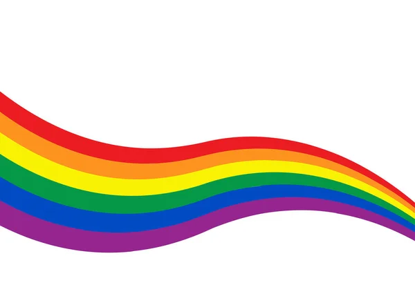虹の旗 白い背景にLgbtの誇りフラグの動き レズビアンゲイバイセクシャル性転換 テキストのコピースペースを持つ背景 ベクトルEps — ストックベクタ