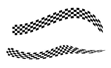 Yarış bayrağı. Damalı bayrak. Yarış çizgileri. Yarış sporları grafikleri. Vektör illüstrasyonu