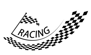 Yarış bayrağı. Damalı bayrak. Yarış çizgileri.