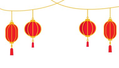 Kırmızı Çin feneri. Geleneksel dekorasyon. Çin Yeni Yılı