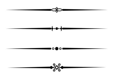 Klasik dekoratif çizgiler. Metin ayırıcılar. Hat sınırı. Satır ayırıcıları