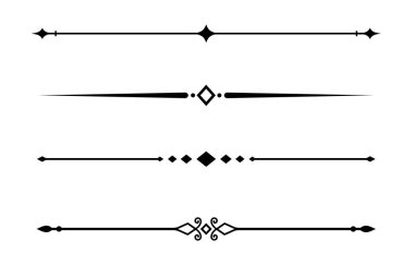 Klasik dekoratif çizgiler. Metin ayırıcılar. Hat sınırı. Satır ayırıcıları