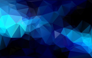 Mavi siyah ışık çokgen mozaik renkli, vektör çizim, yaratıcı iş tasarım şablonları