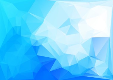 Mavi beyaz ışık çokgen mozaik arka plan, vektör çizim, yaratıcı iş tasarım şablonları