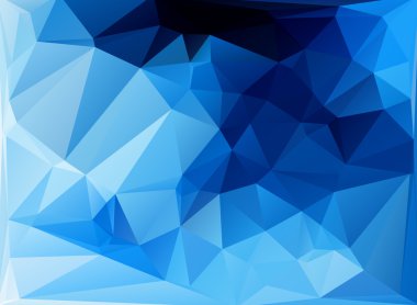 Mavi Çokgen Mozaik Arkaplan, Vektör illüstrasyonu, Yaratıcı İş Şablonları