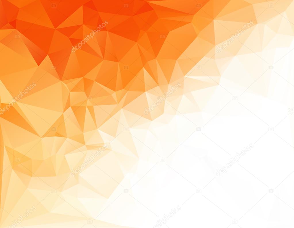 Orange White Light Polygonal Mosaic Background, Vector 