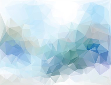 Mavi Çokgen Mozaik Arkaplan, Vektör illüstrasyonu, Yaratıcı İş Şablonları