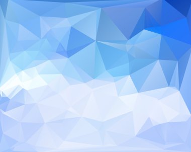 Mavi Çokgen Mozaik Arkaplan, Vektör illüstrasyonu, Yaratıcı İş Şablonları