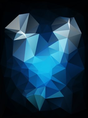 Mavi Çokgen Mozaik Arkaplan, Vektör illüstrasyonu, Yaratıcı İş Şablonları