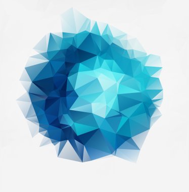 Mavi Çokgen Mozaik Arkaplan, Vektör illüstrasyonu, Yaratıcı İş Şablonları