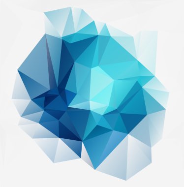 Mavi Çokgen Mozaik Arkaplan, Vektör illüstrasyonu, Yaratıcı İş Şablonları