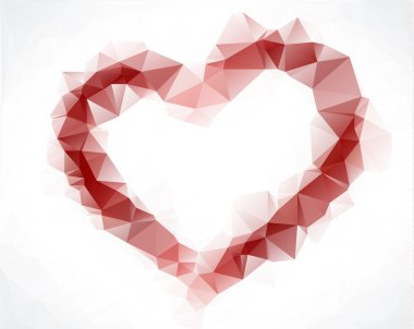 Red Heart Polygonal Mosaic Background, Vector illustration,  Creative  Business Design Templates