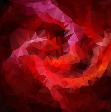 Kırmızı Beyaz Çokgen Mozaik Arkaplan, Vektör illüstrasyonu, Yaratıcı İş Şablonları