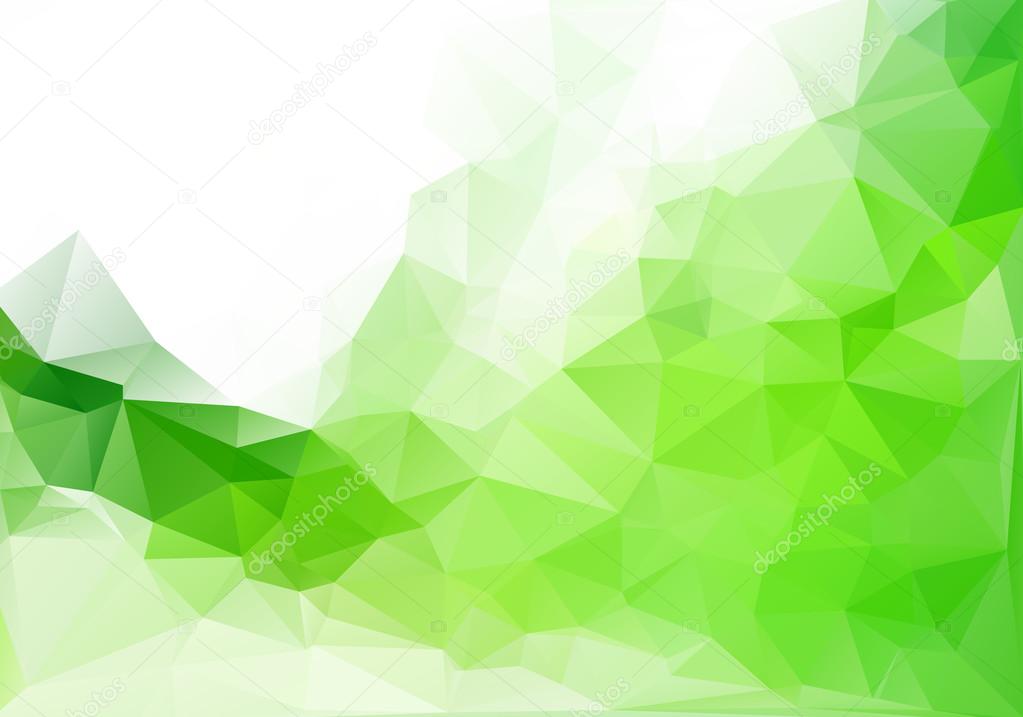 Green Polygonal Mosaic Background, Creative Design Templates