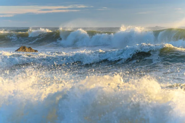 Волны Пляже Атлантическом Океане Франции — стоковое фото