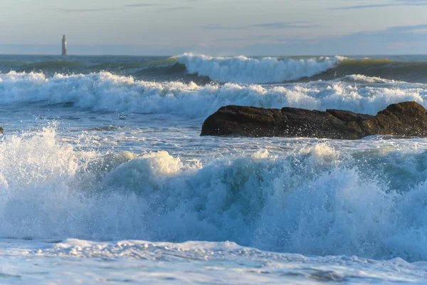 Breaking Waves Atlantic Ocean Beach France — Stock Photo, Image