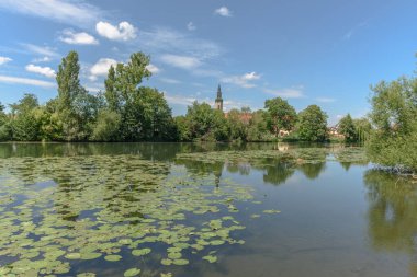 Nehir, Fransa 'nın Alsace ovasındaki Huttenheim köyünün yakınında..