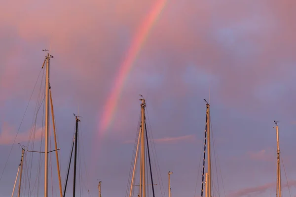 Pôr Sol Porto Costa Atlântica França Les Sables Olonne — Fotografia de Stock