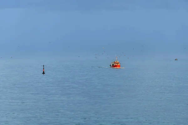 Phare Rouge Grande Jetée Aux Sables Olonne France — Photo