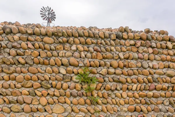 Pattern Brown Color Real Stone Wall Surface Background Provence France — Stock Photo, Image