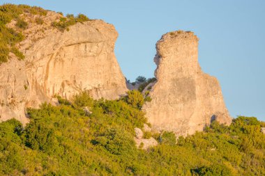 Marsilya ve Cassis yakınlarındaki Fransız Rivierası 'nda garrigue manzarası.