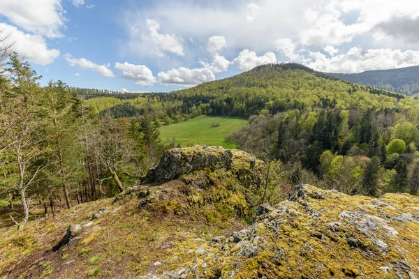 Paisagem Montanhosa Primavera Nos Vosges França — Fotografia de Stock