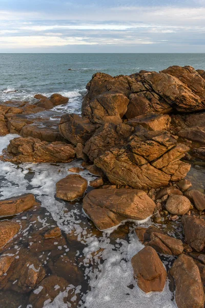 Océano Atlántico Visto Desde Costa Rocosa Les Sables Olonne Francia —  Fotos de Stock