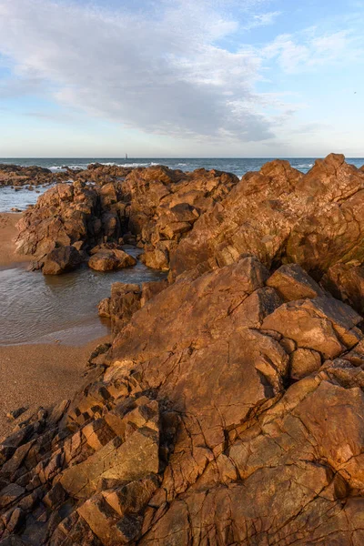 Océano Atlántico Visto Desde Costa Rocosa Les Sables Olonne Francia —  Fotos de Stock