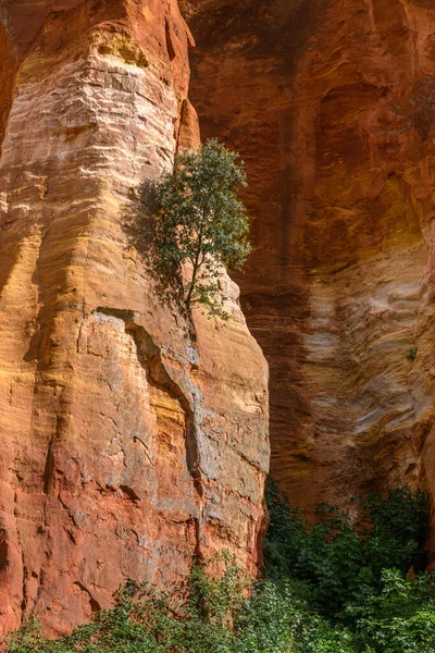 Luberon Ocher Der Nähe Des Dorfes Roussillon Geologisches Wunder Der — Stockfoto