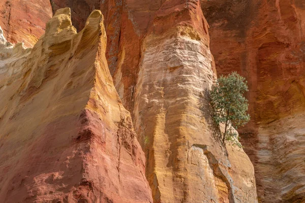 Luberon Ocher Perto Aldeia Roussillon Maravilha Geológica Provença — Fotografia de Stock