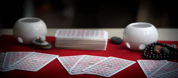 Sorte Contar Cartas Tarot Foto Alta Qualidade — Fotografia de Stock