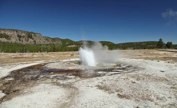 Jewel Geyser Barst Uit Langs Biscuit Basin Loop Trail Continental — Stockfoto