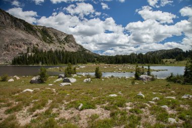 Beartooth Dağları 'ndaki At nalı Gölü, Montana