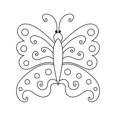 Kelebek elle çizilmiş Doodle kroki