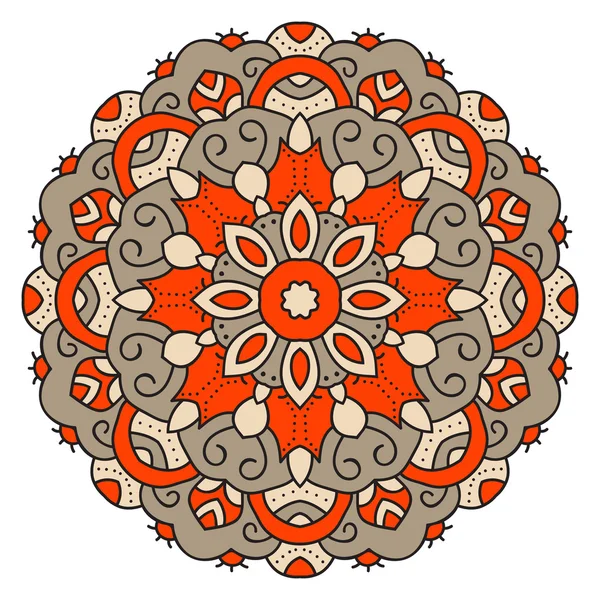 Цветная мандала. Восточный симметричный круговой узор — стоковый вектор