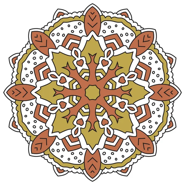 Цветная мандала. Восточный симметричный круговой узор — стоковый вектор