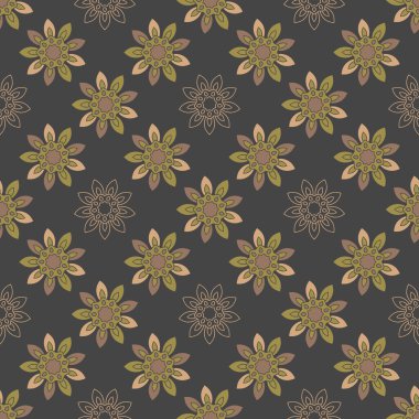 Renkli soyut çiçek ile sorunsuz yinelenen desen.