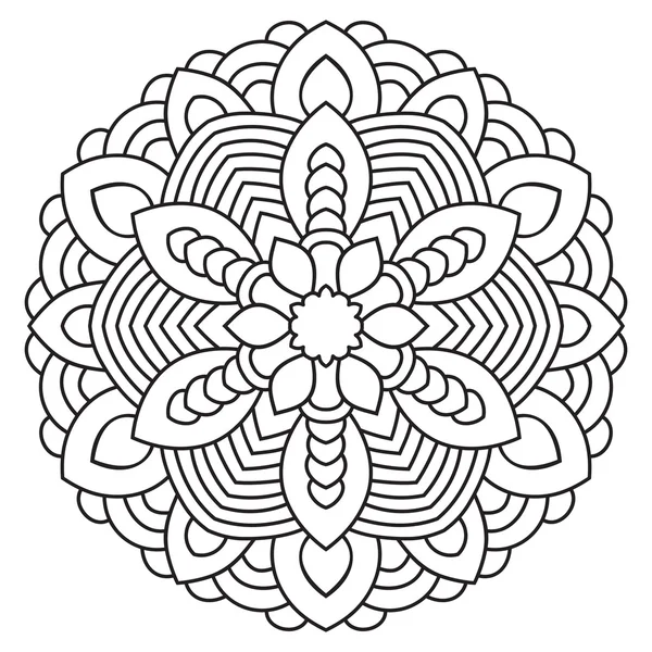 Mandala mit symmetrischem Kreismuster. — Stockvektor