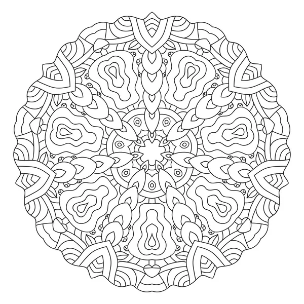 左右対称の円形パターンのマンダラ. — ストックベクタ
