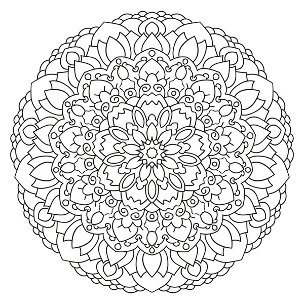 Mandala vetorial preto e branco . — Vetor de Stock