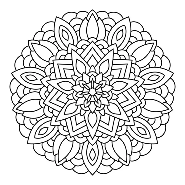 Mandala vettoriale disegnato con linee nere — Vettoriale Stock