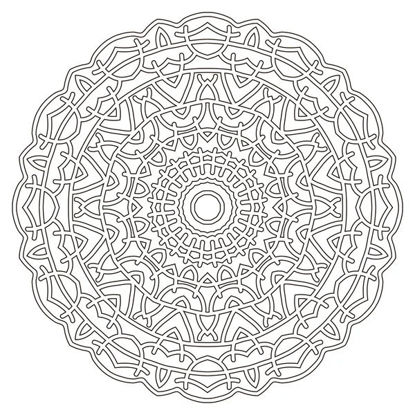 Mandala disegnato in sottili linee nere — Vettoriale Stock