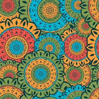 Renkli yuvarlak mandalalar ile sorunsuz doku