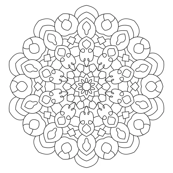 Mandala etnico orientale. Modello simmetrico rotondo . — Vettoriale Stock