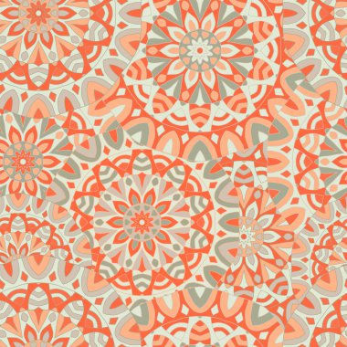 Dairesel simetrik mandalalar ile sorunsuz arka plan.