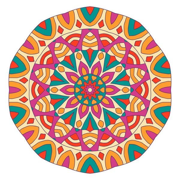 Doğu etnik renk mandala. Yuvarlak model.