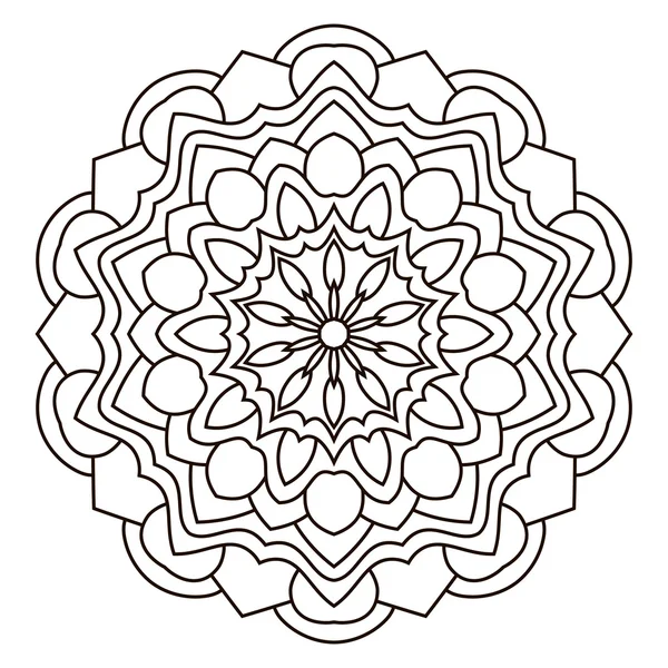 Oost-etnische mandala. Ronde symmetrisch patroon. — Stockvector