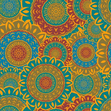 Renkli yuvarlak mandalalar ile sorunsuz doku