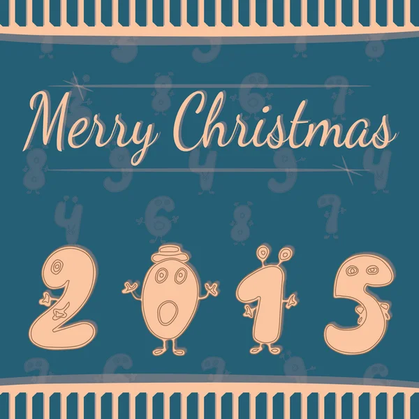Świąteczne Boże Narodzenie pocztówka z numerami 2015 — Wektor stockowy