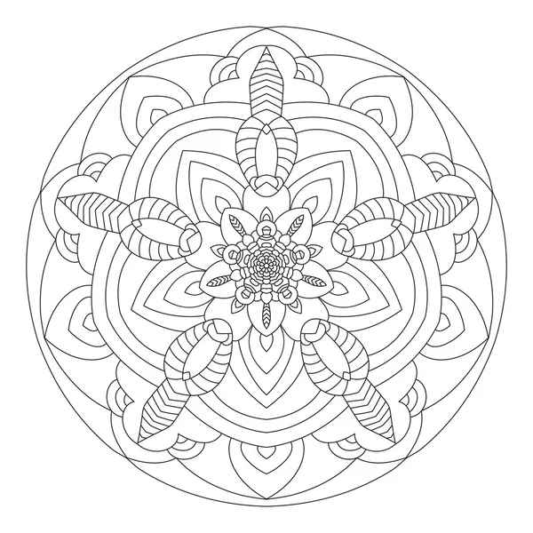 Mandala is a circular symmetric pattern to color — Stock Vector